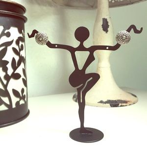 Monet Silver Tone Weave Vintage Earrings Signed